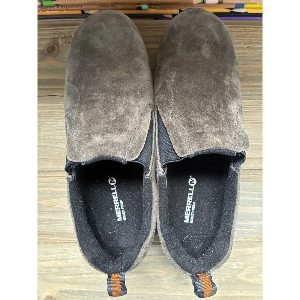 Merrell Gunsmoke Boys Shoes Brown Suede Slip On Outdoor Comfort 5